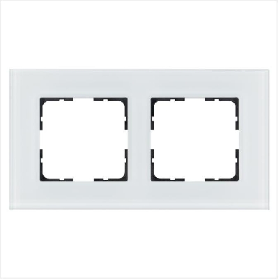 Рамка 2-м G-Glass стекло бел. White Glass Jasmart G1002GW