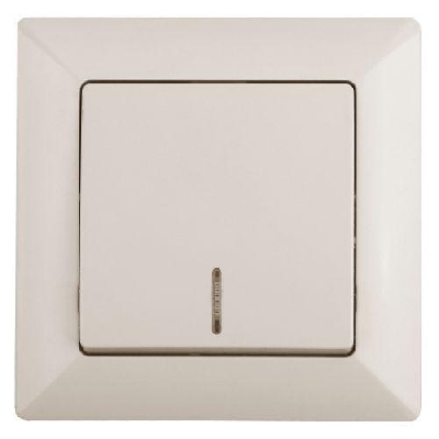 Выключатель 1-кл. СП Solo 4-102-02 10А 250В IP20 с подсветкой слон. кость Intro Б0053559