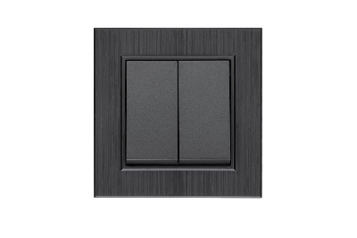 Выключатель 2-клав. Karea LINE STAR дым. металлик Makel 86050003