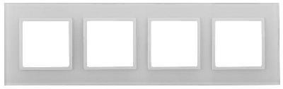 Рамка 4-м 14-5104-01 стекло Elegance бел.+бел. Эра Б0059172