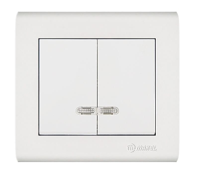 Выключатель 2-кл. Manolya с подсветкой бел. Makel 41001023