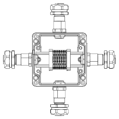 Коробка клеммная взрывозащ. TBE-A-12-(6xCBC.2)-1xKAEPM2MHK-20(A)-1xKAEPM2MHK-20(B)-1xKAEPM2MHK-20(C)-1xKAEPM2MHK-20(D)1Ex e IIC Т5 Gb / Ex tb IIIC T95град.C Db IP66 алюм. DKC 1201.121.22.11A