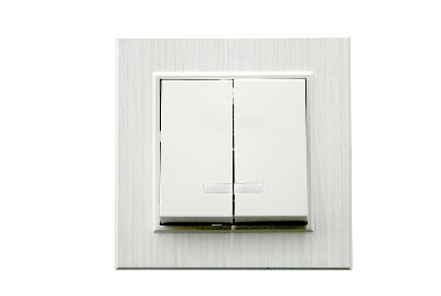 Выключатель 2-клав. с подсветкой Karea LINE STAR жемчуж. Makel 86100023