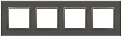 Рамка 4-м Elegance 14-5104-16 для розеток и выключателей стекло титан Эра Б0065839